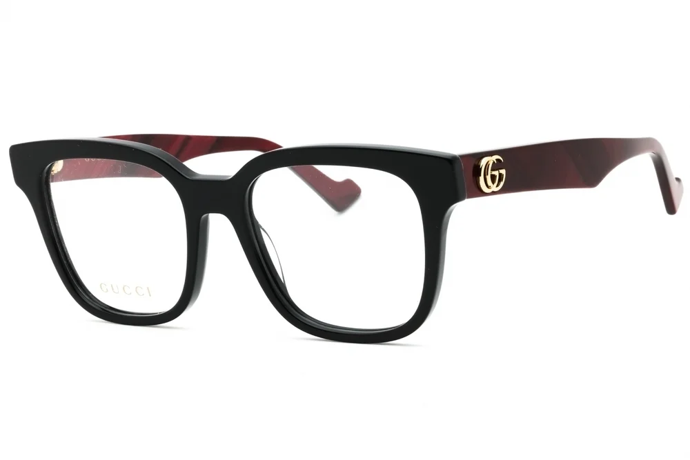 NWT Gucci GG0958O-008 Red Rectangular 52mm Glasses